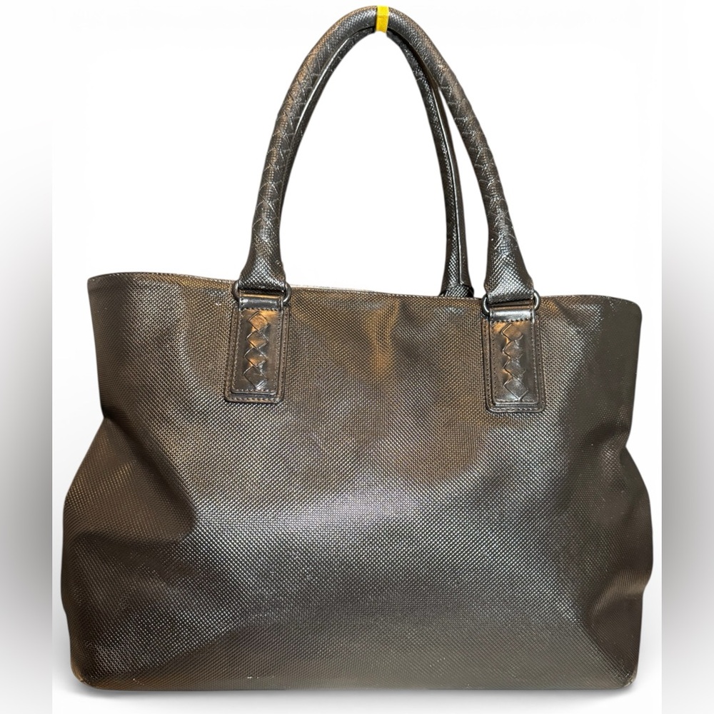 Bottega Veneta Black Marco Polo Tote Bag with Woven Leather Handles
